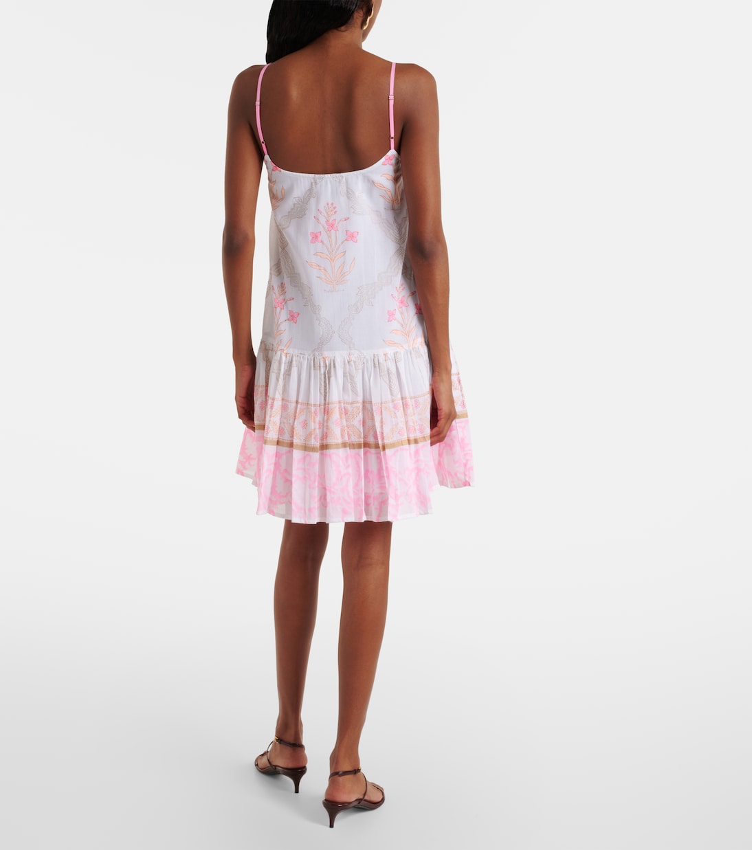 Floral ruched cotton minidress | Juliet Dunn