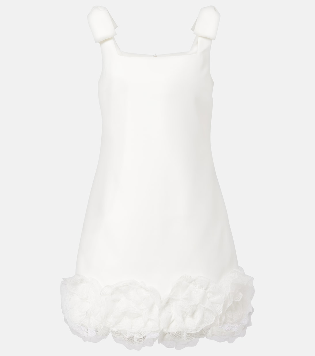 Bridal floral-appliqué crêpe minidress | Self-Portrait
