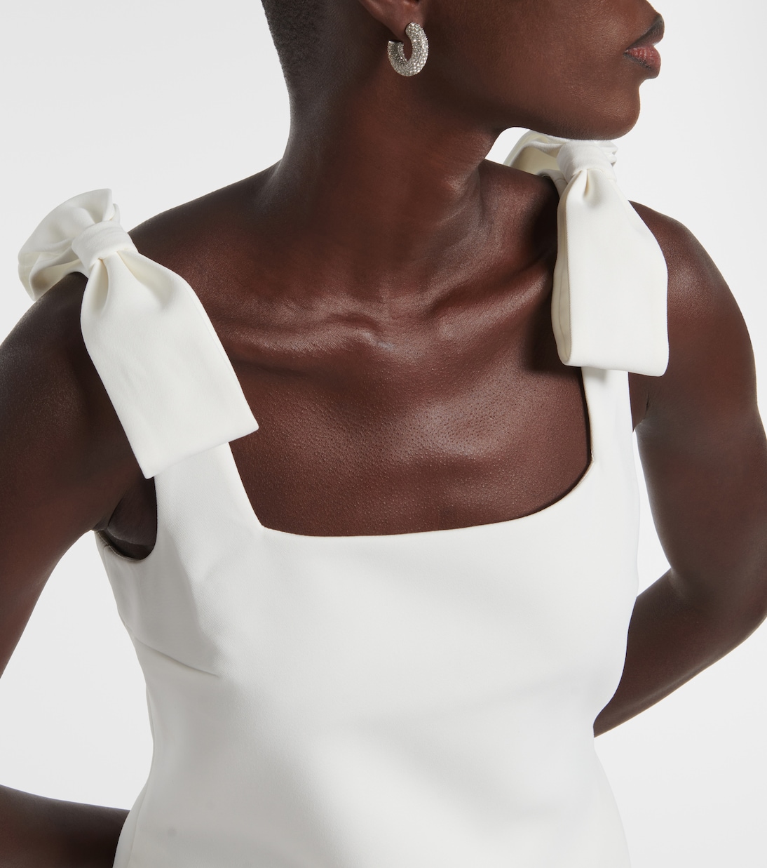 Bridal floral-appliqué crêpe minidress | Self-Portrait