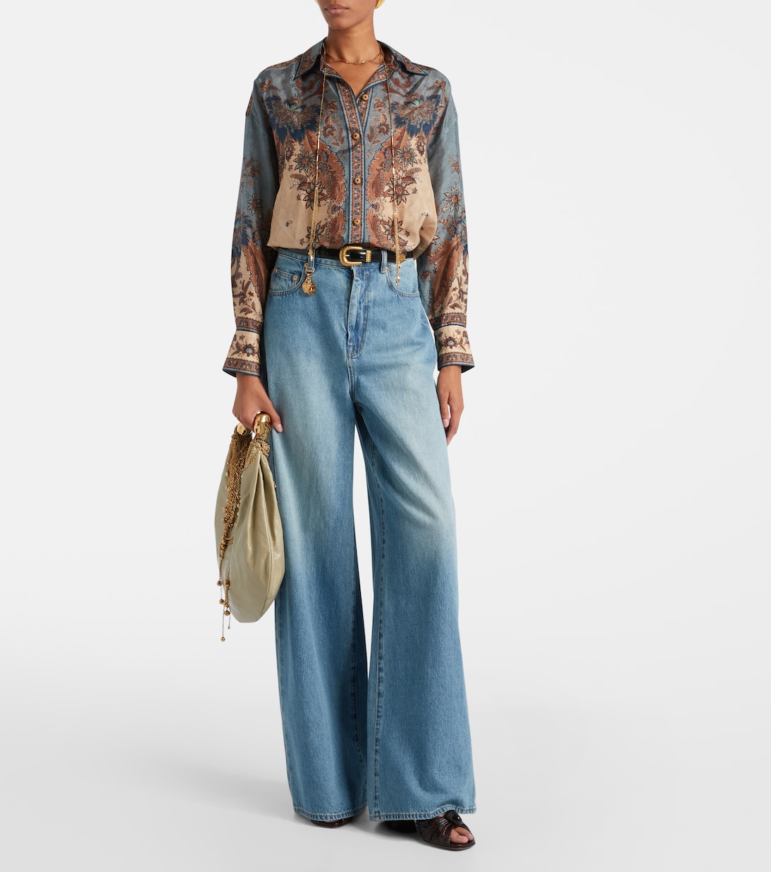 Mules Gleam 85 in pelle con stampa serpente | Zimmermann