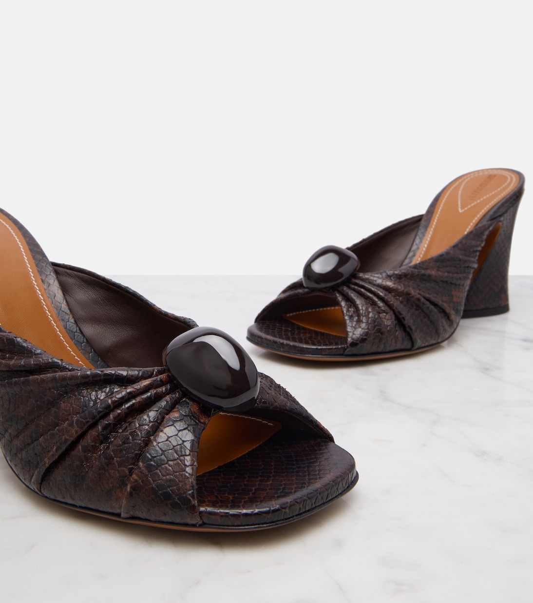 Mules Gleam 85 in pelle con stampa serpente | Zimmermann