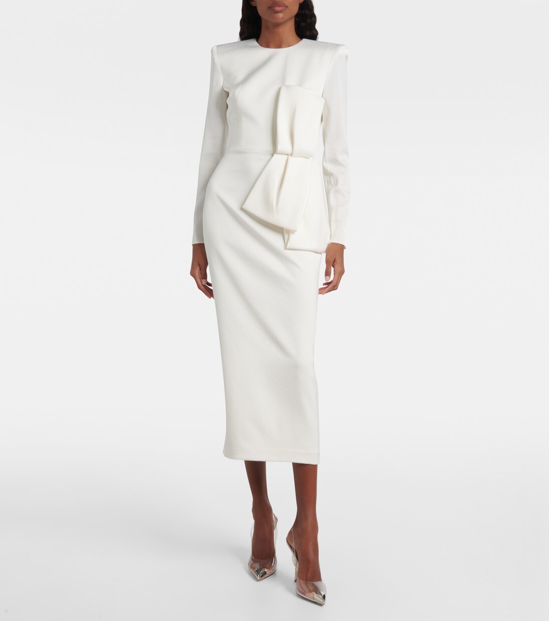 Bow-detail crêpe satin gown | Alex Perry