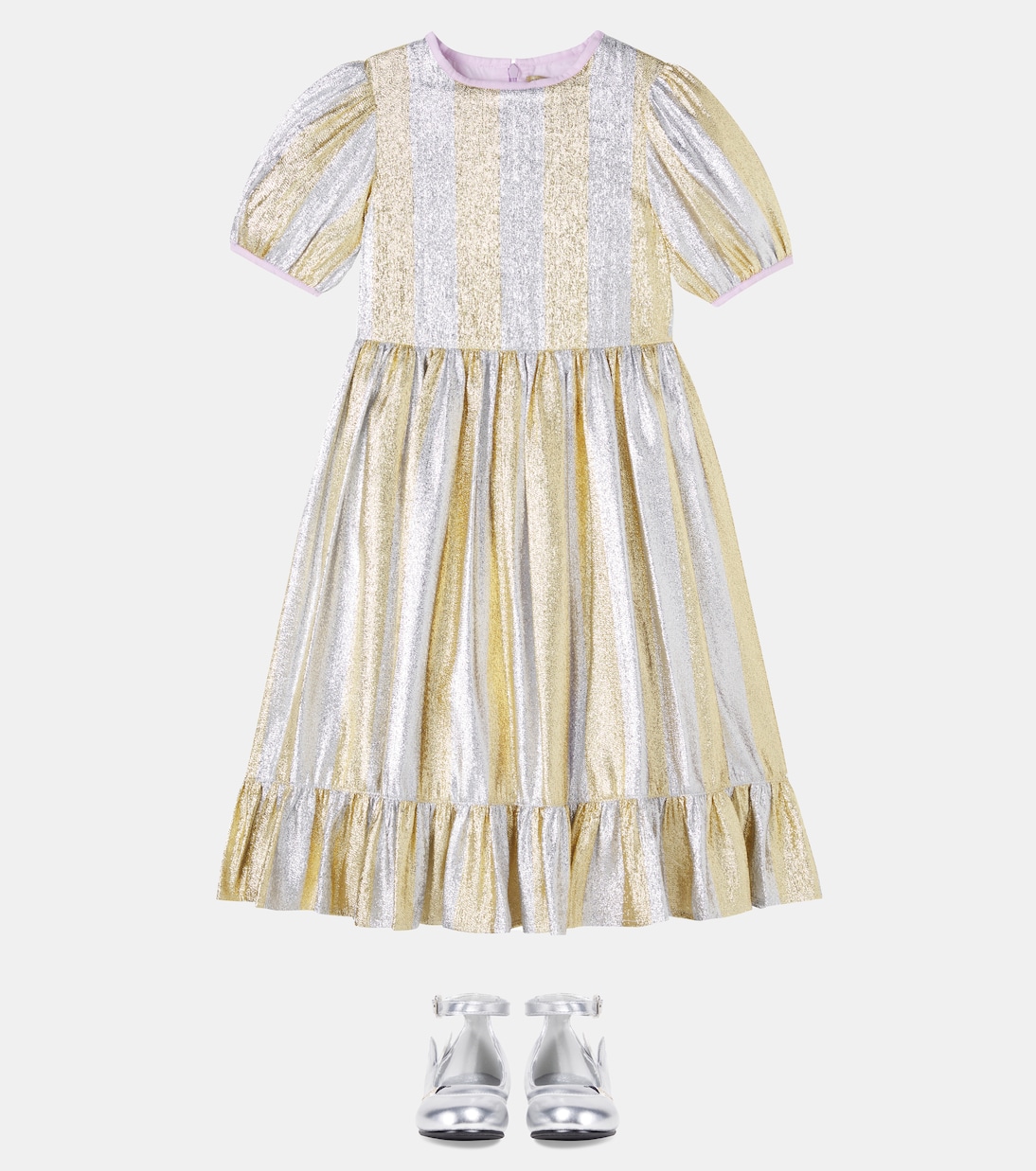 Striped lamé organza dress | Stella McCartney Kids