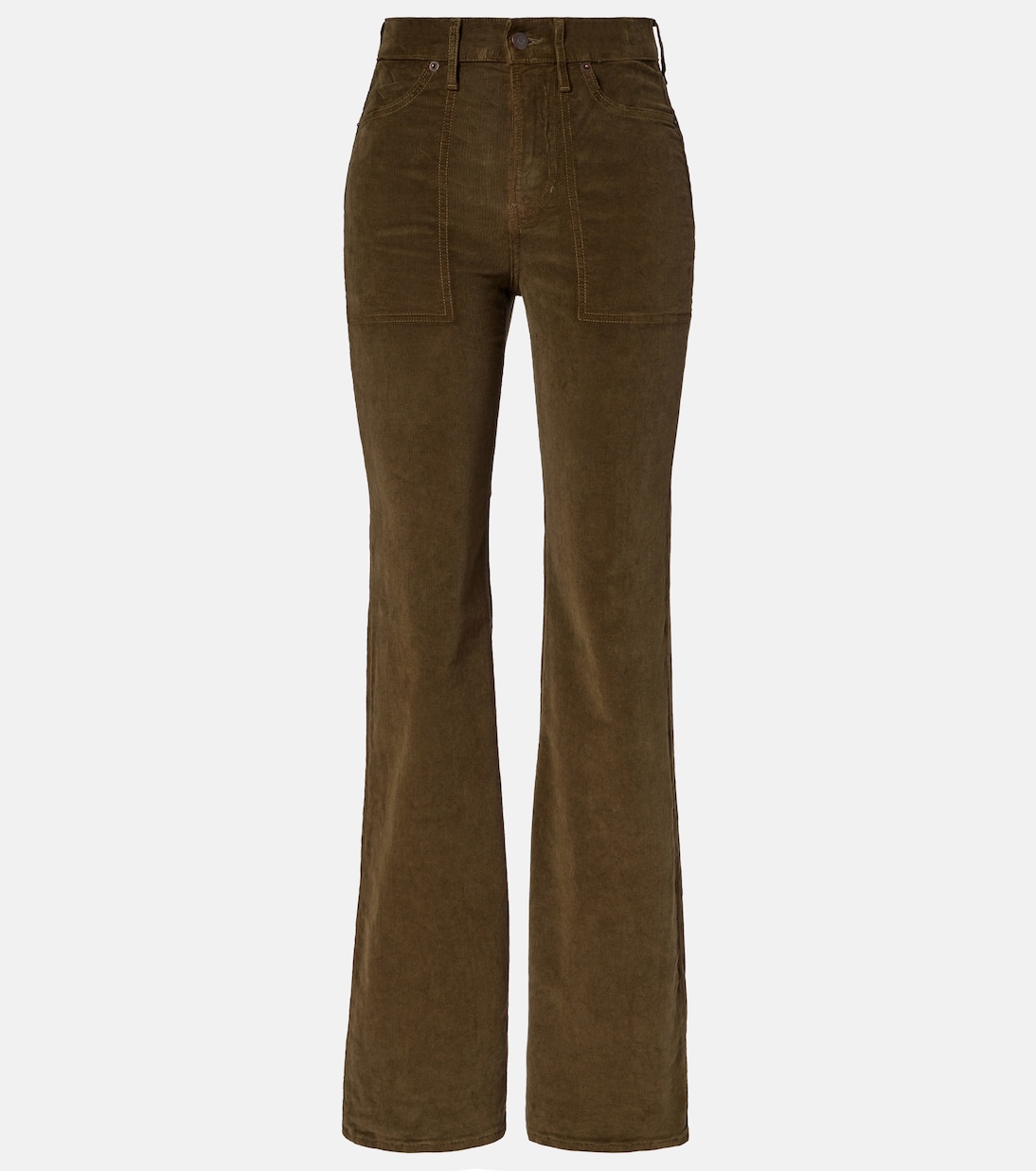Pantalones anchos de pana de algodón de tiro alto | Veronica Beard