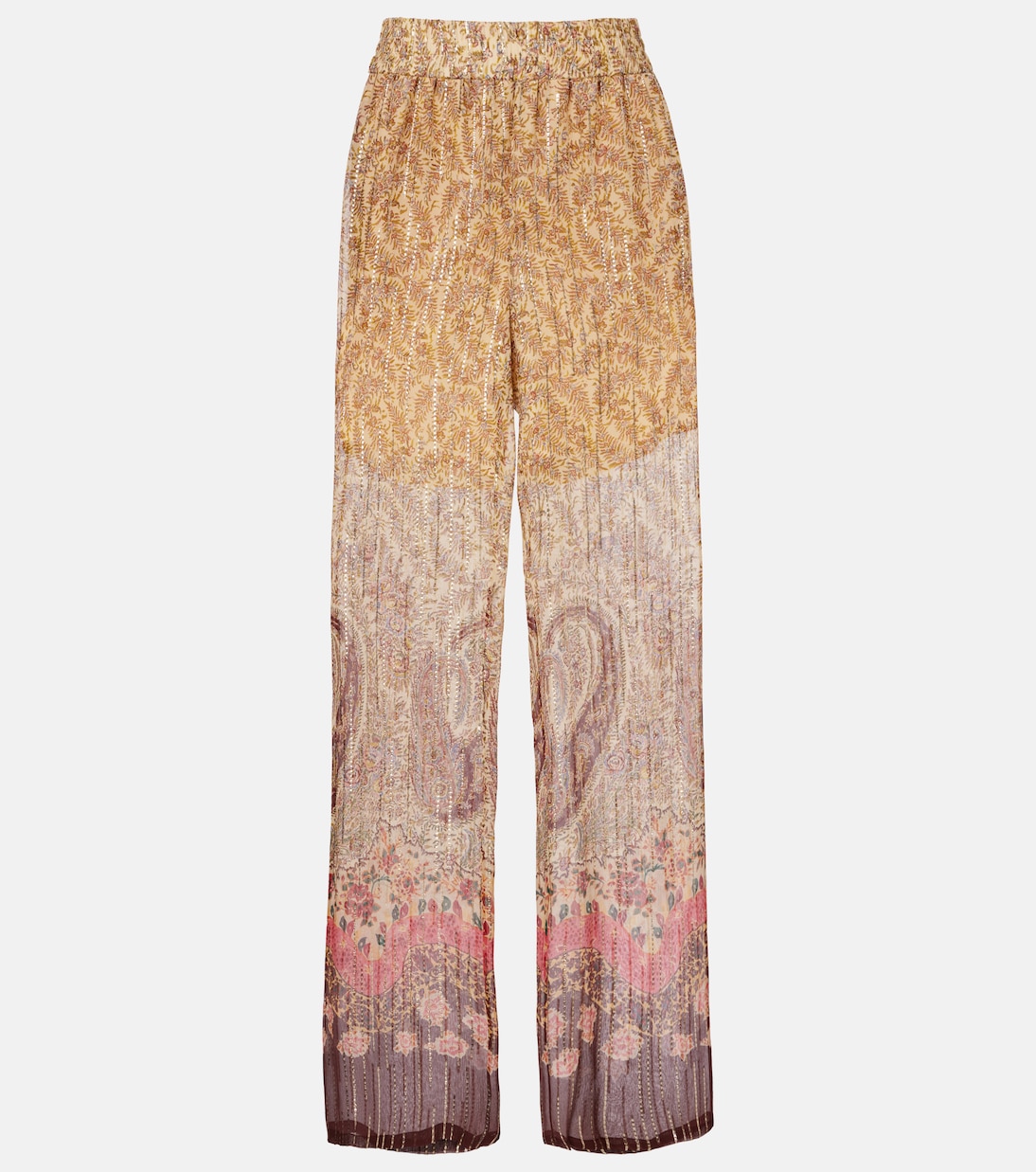 Printed silk-blend wide-leg pants | Valentino