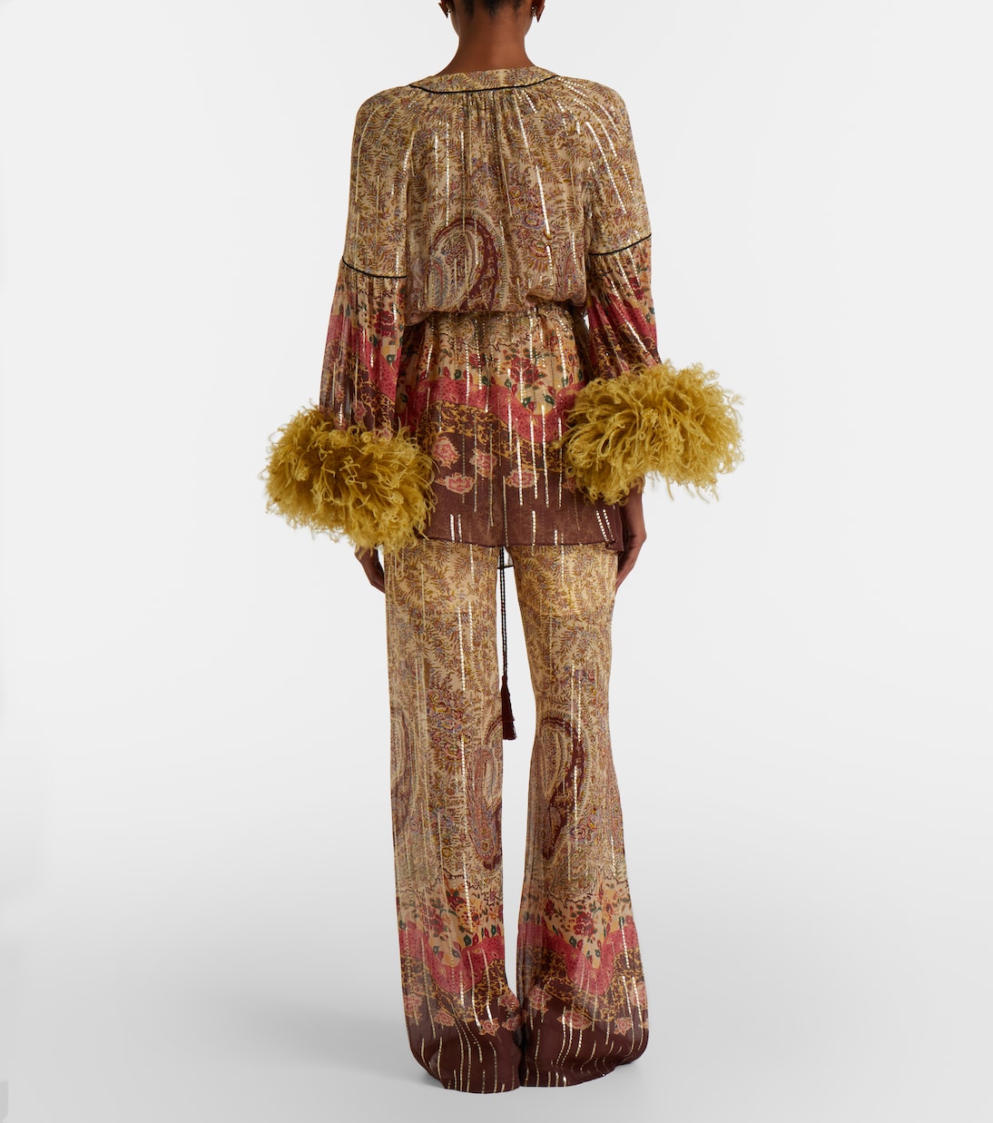 Printed silk-blend wide-leg pants | Valentino