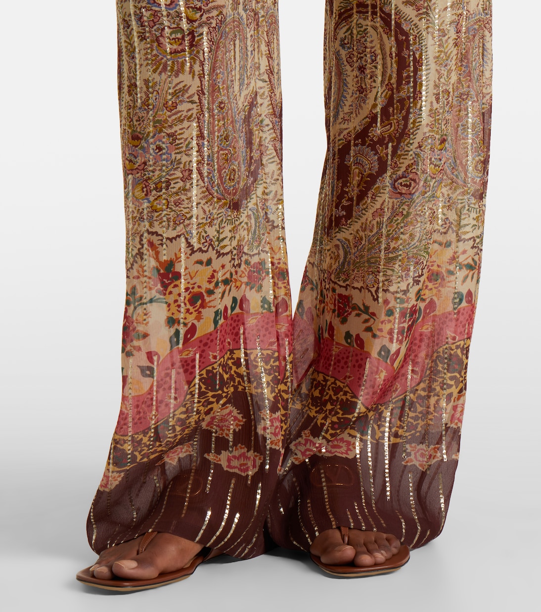 Printed silk-blend wide-leg pants | Valentino