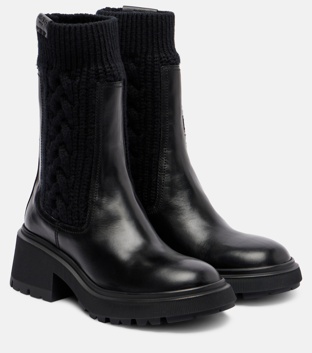 Tamia cable-knit leather ankle boots | Jimmy Choo