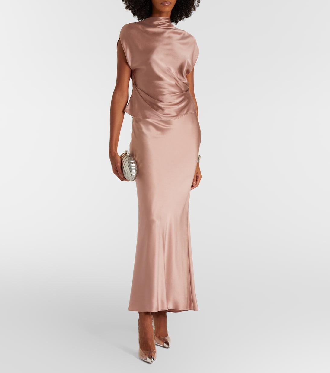 Draped silk satin top | The Sei