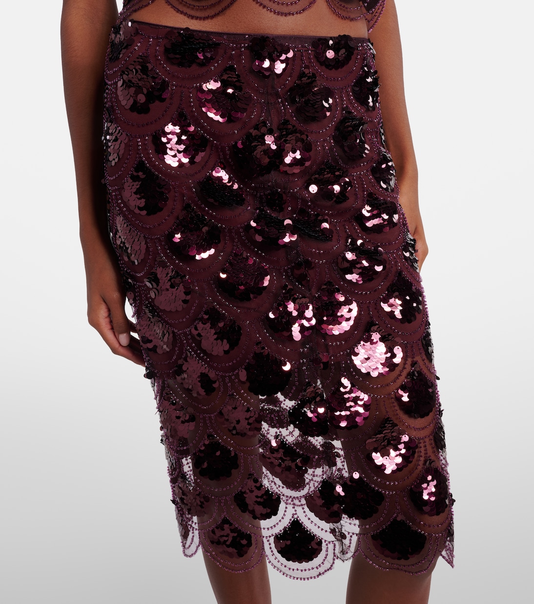 Embellished mesh midi skirt | Rotate