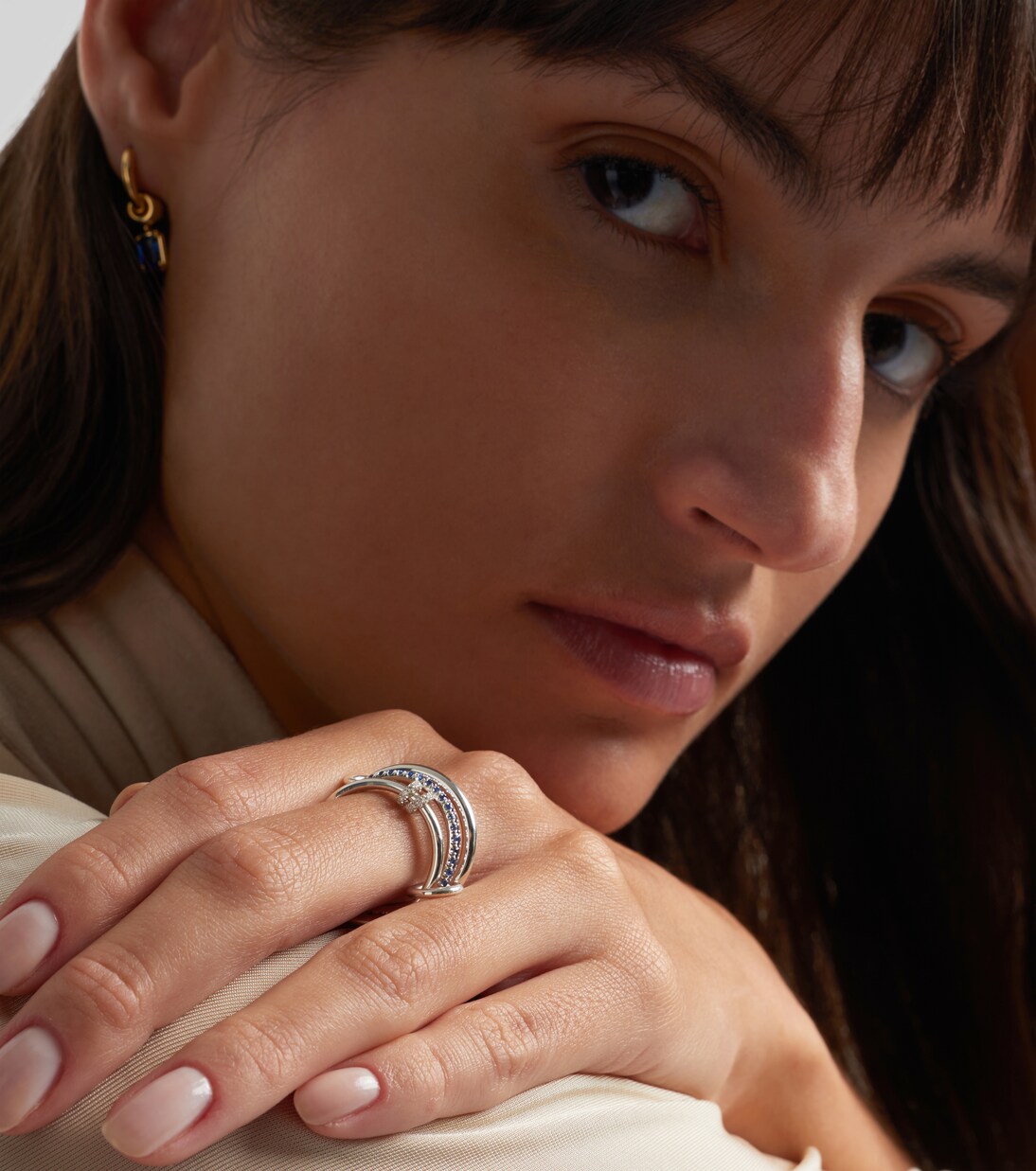 Raneth sterling silver ring with sapphires and diamonds | Spinelli Kilcollin