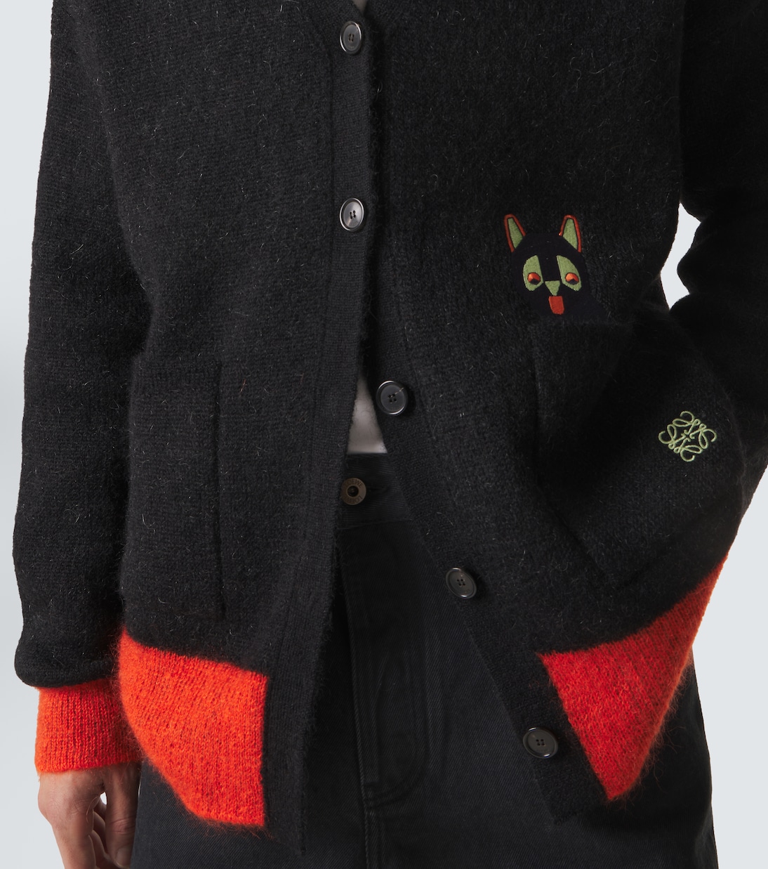 x Louis Wain mohair-blend cardigan | Loewe
