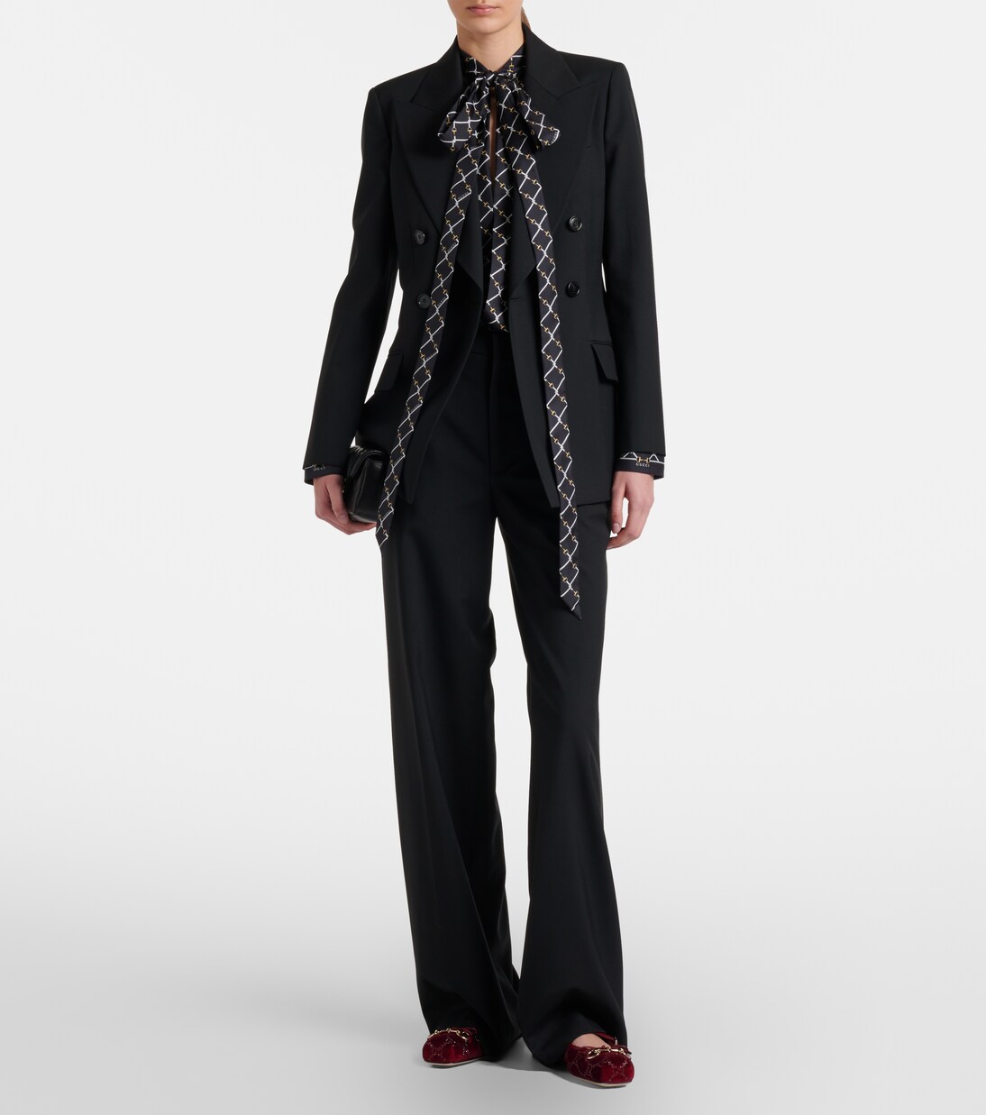 Gucci Horsebit 벨벳 발레리나 플랫 | Gucci