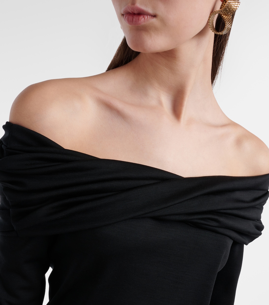 Orafo off-shoulder virgin wool top | Max Mara