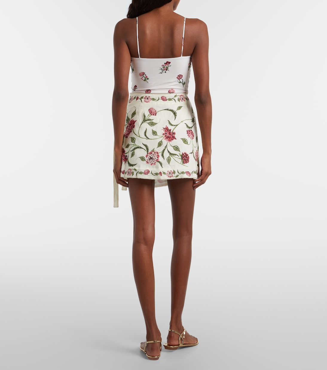 Luna floral linen beach cover-up | Agua by Agua Bendita