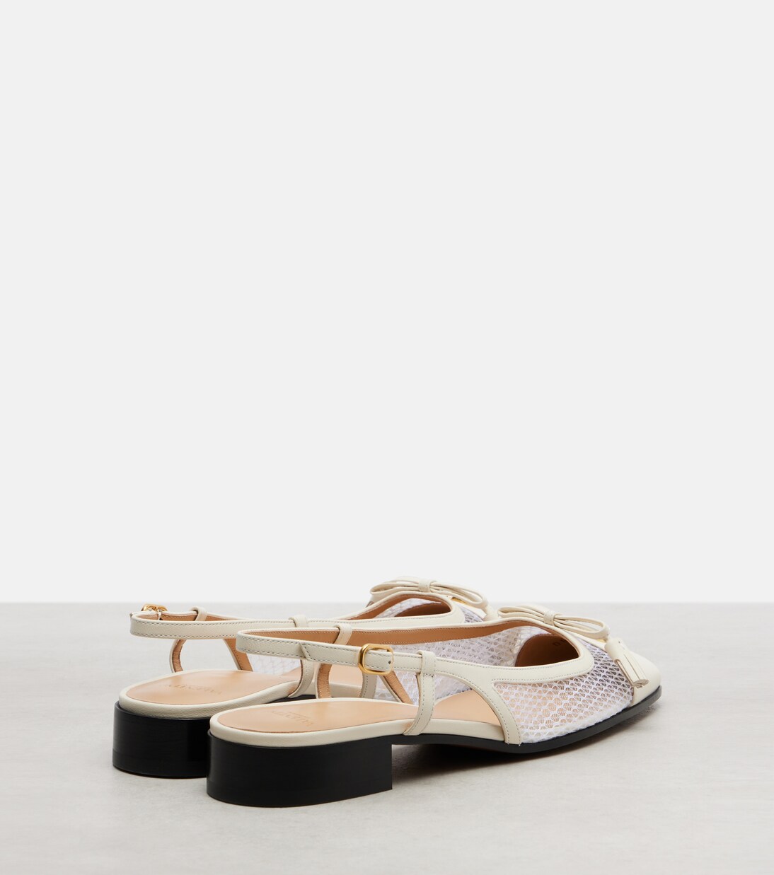 VLogo leather and mesh slingback flats | Valentino Garavani