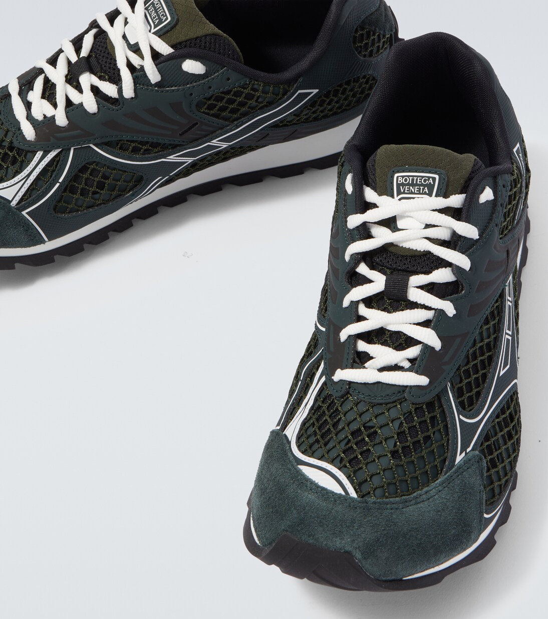 Orbit suede-trimmed sneakers | Bottega Veneta