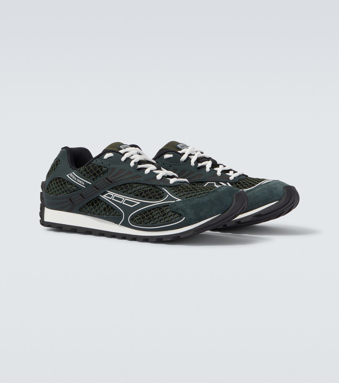 Orbit suede-trimmed sneakers | Bottega Veneta
