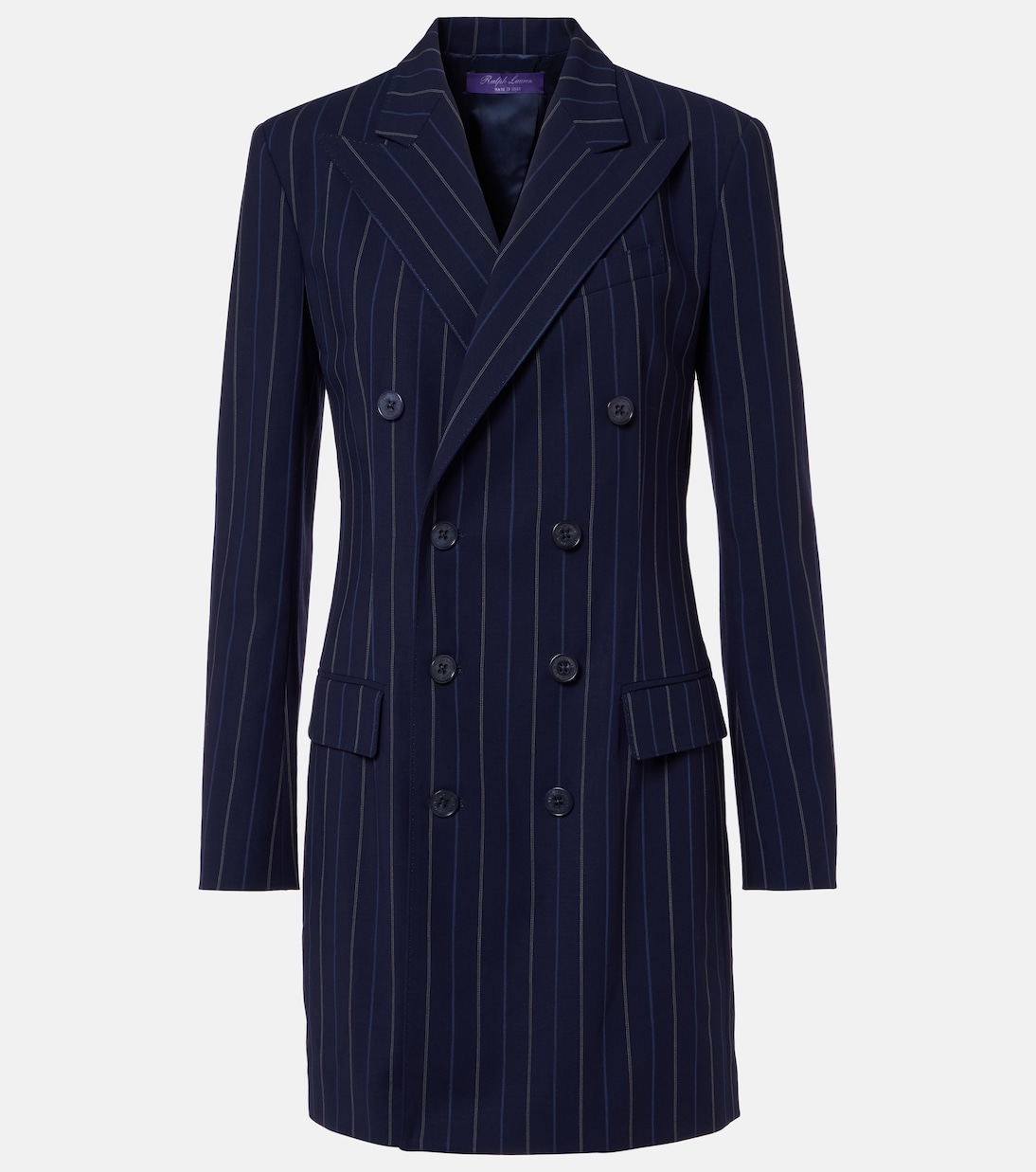 Striped double-breasted wool blazer dress | Ralph Lauren Collection