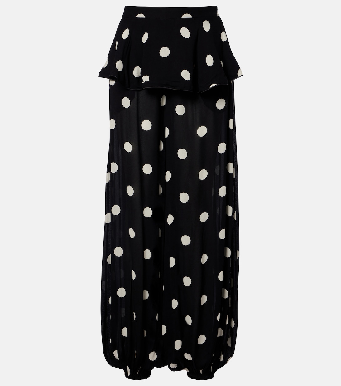 Solid Peplum polka-dot balloon pants | Adriana Degreas