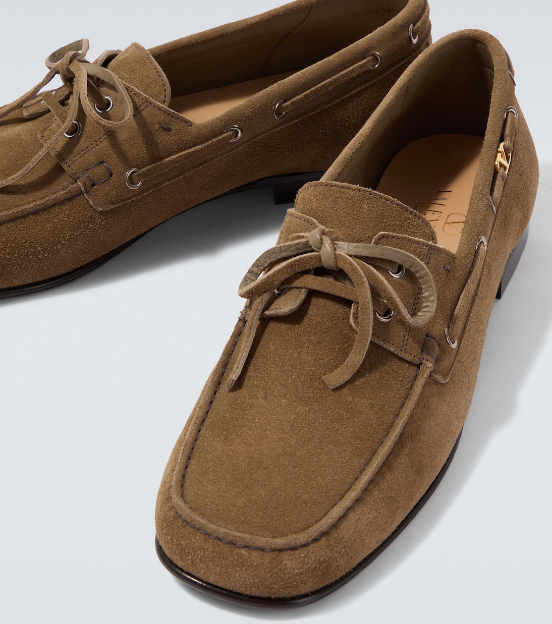 Palm Avenue VLogo suede boat shoes | Valentino Garavani