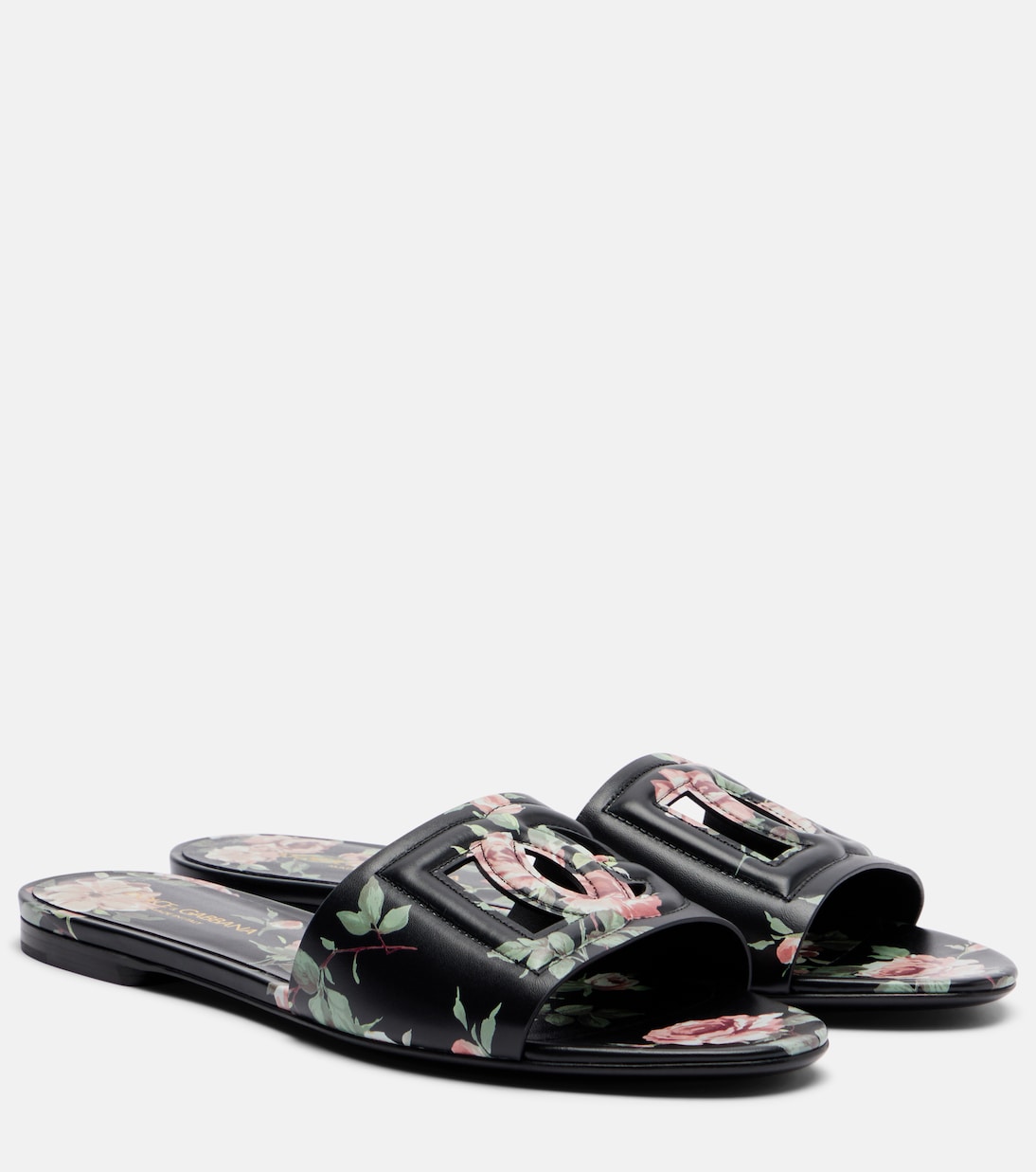 DG floral leather slides | Dolce&Gabbana