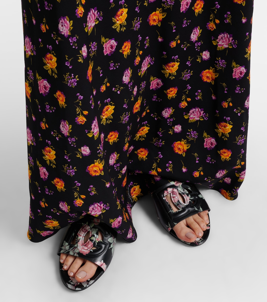 DG floral leather slides | Dolce&Gabbana