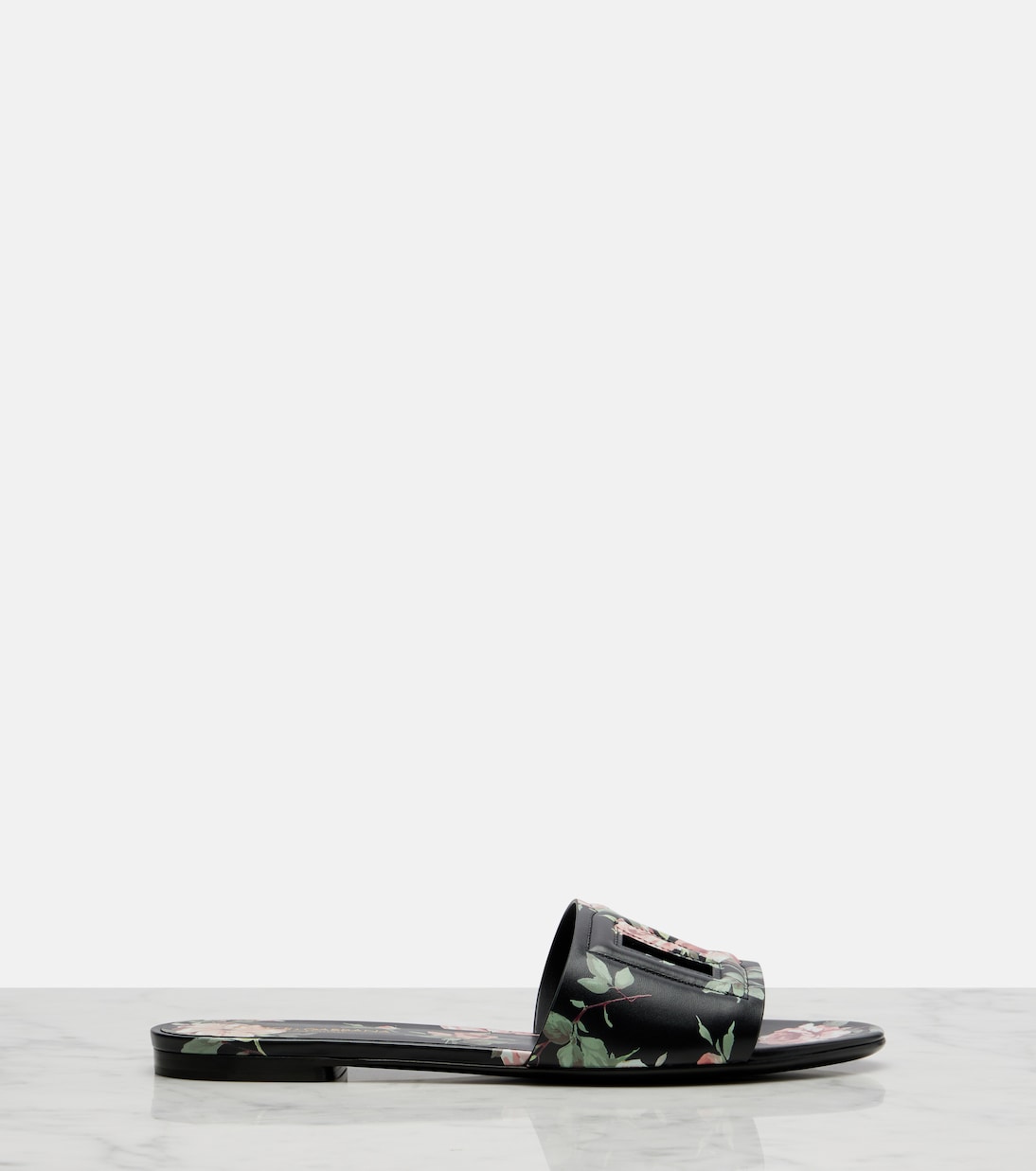 DG floral leather slides | Dolce&Gabbana