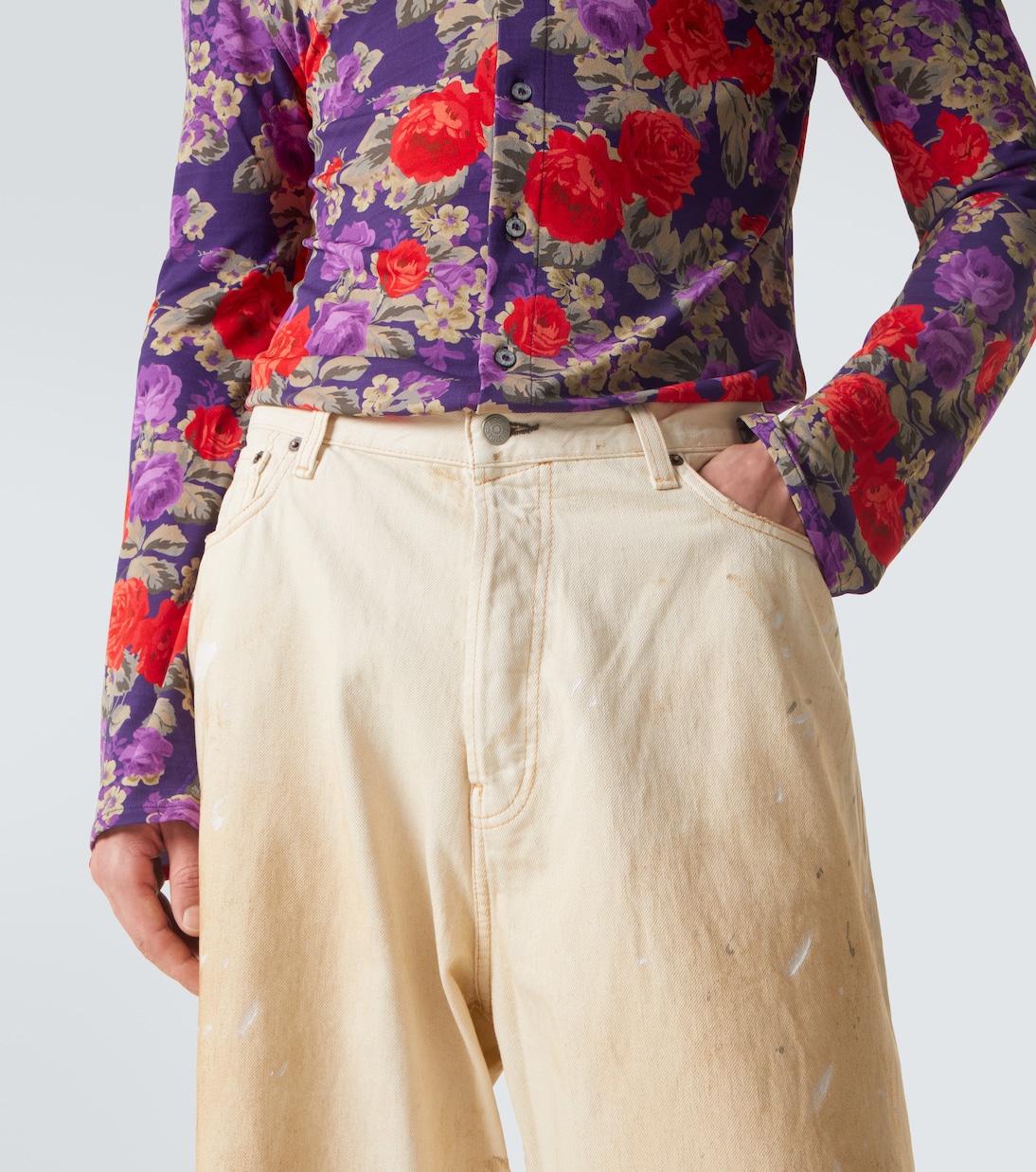 2023 distressed wide-leg jeans | Acne Studios