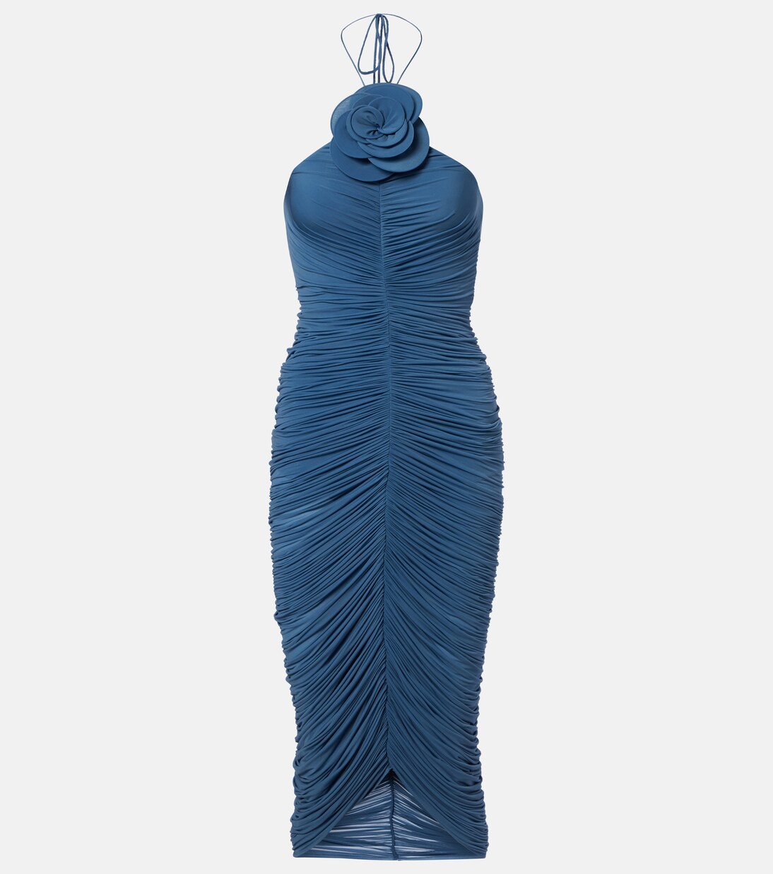 Floral-appliqué ruched midi dress | Magda Butrym