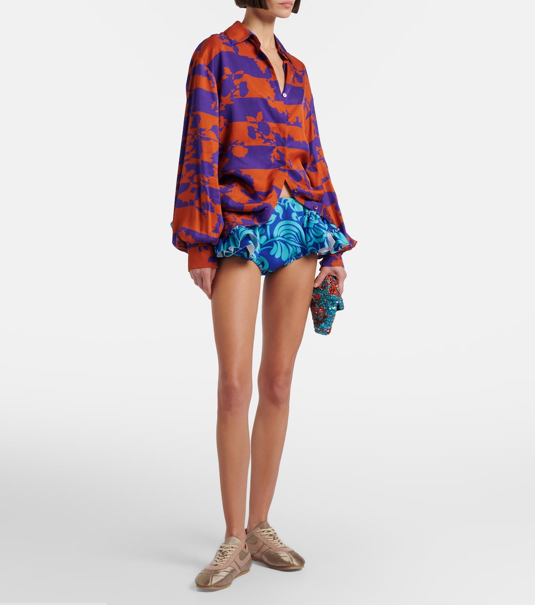 Shorts con volantes estampados | Dries Van Noten