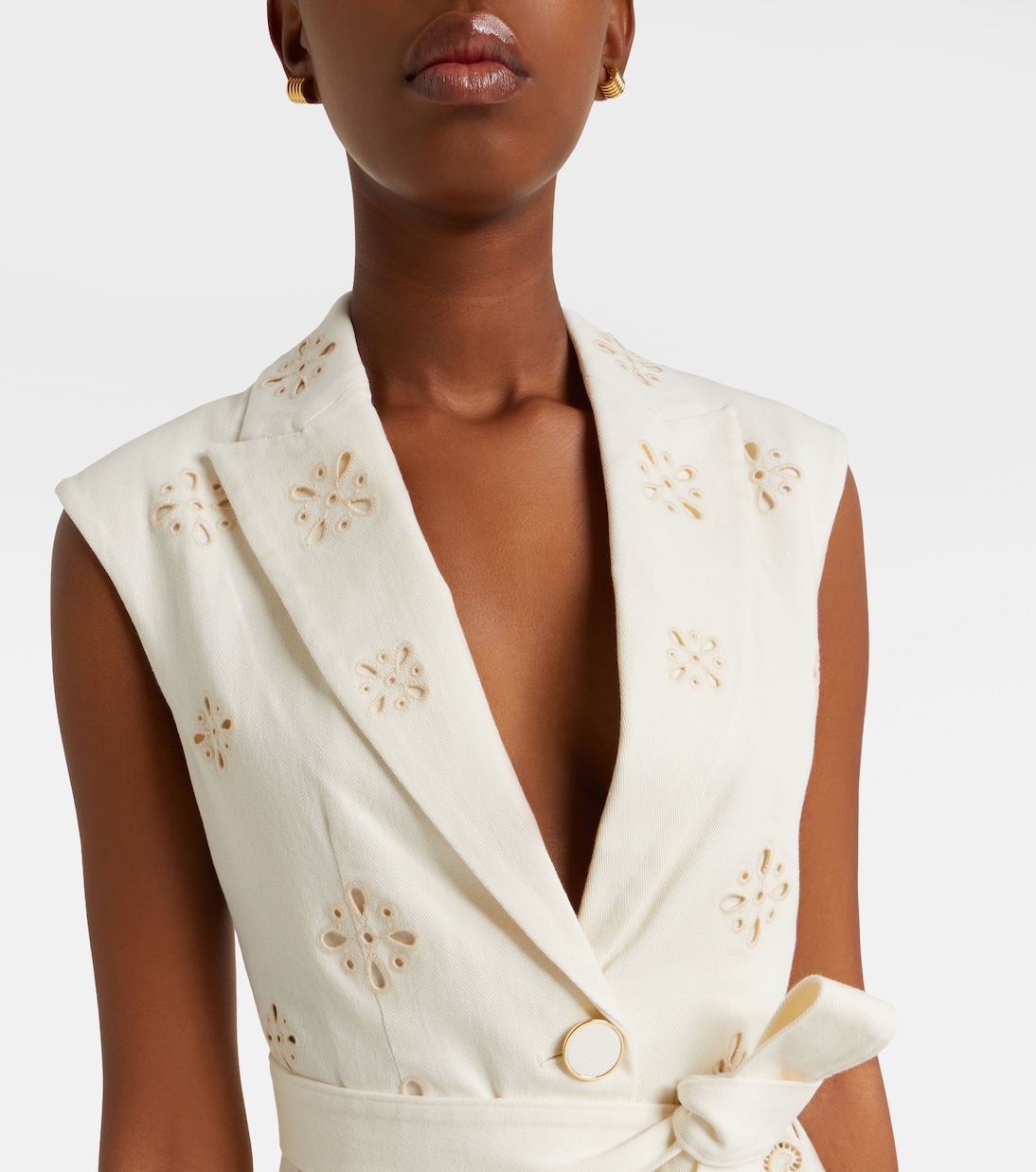 Townes eyelet cotton twill vest | Veronica Beard