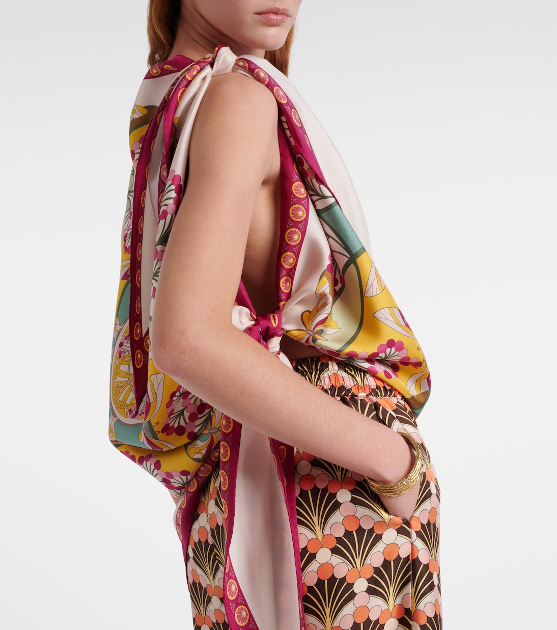 Florette Placée asymmetric silk twill top | La DoubleJ