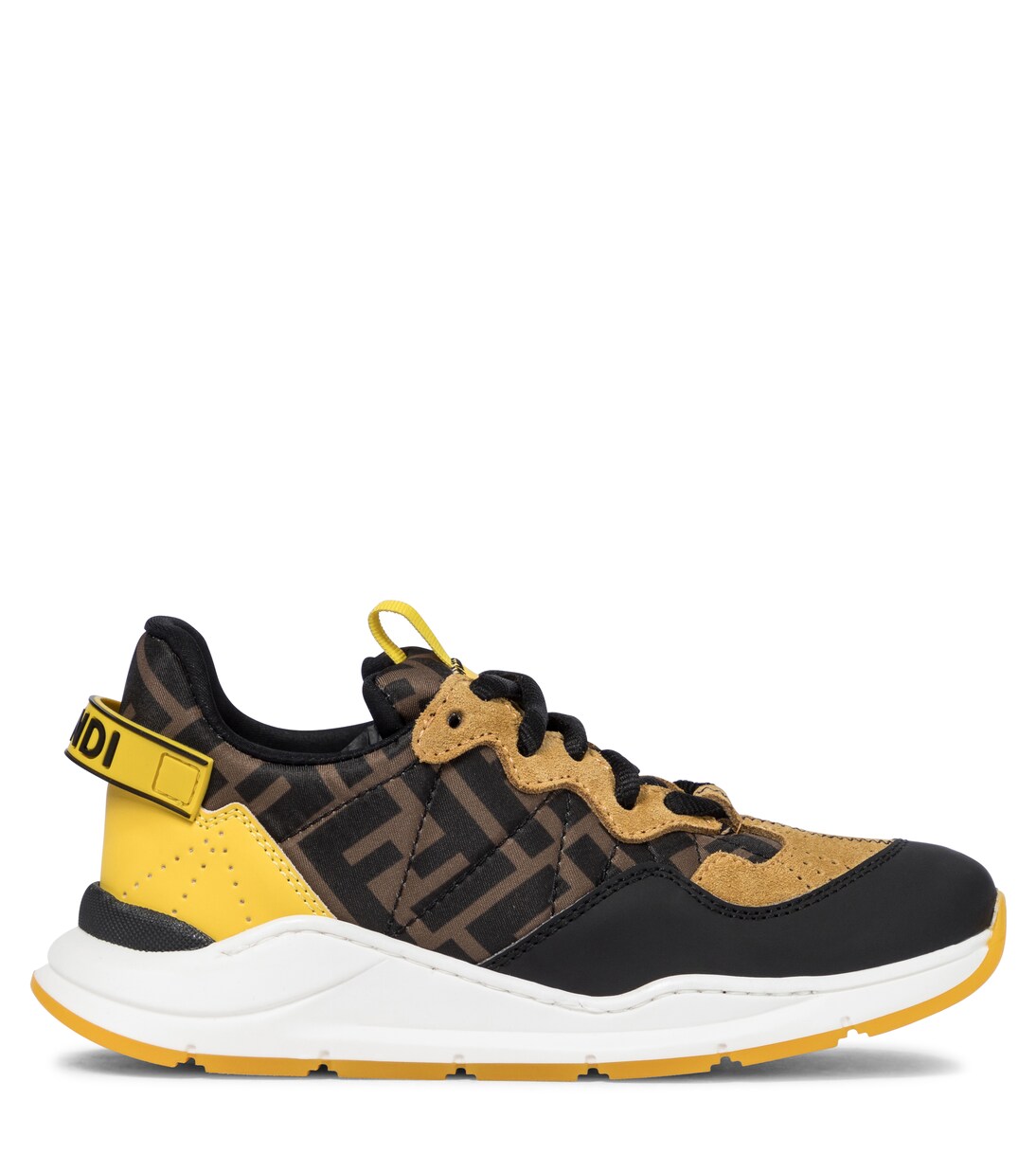 FF suede and leather-trimmed sneakers | Fendi Kids