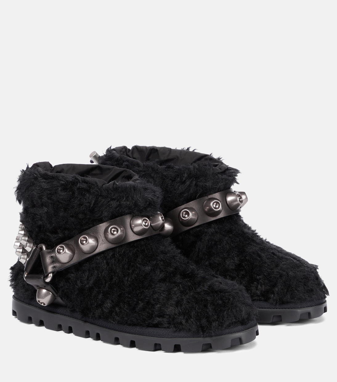 Verzierte Ankle Boots aus Shearling | Miu Miu