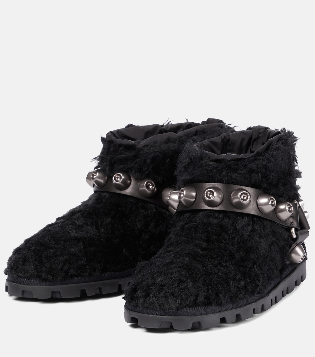 Verzierte Ankle Boots aus Shearling | Miu Miu