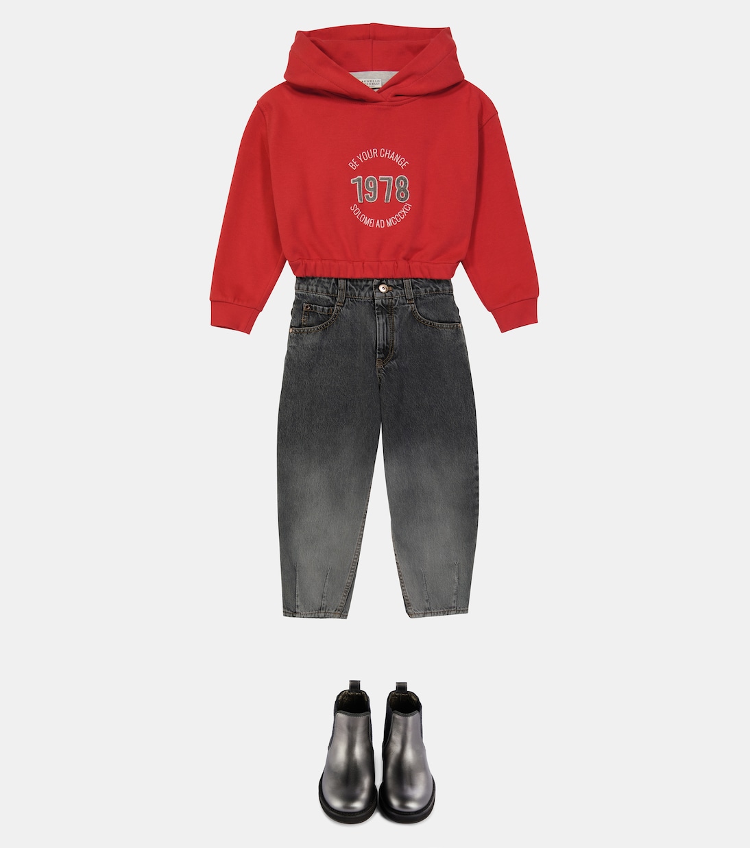 Verzierter Hoodie aus Baumwolle | Brunello Cucinelli Kids