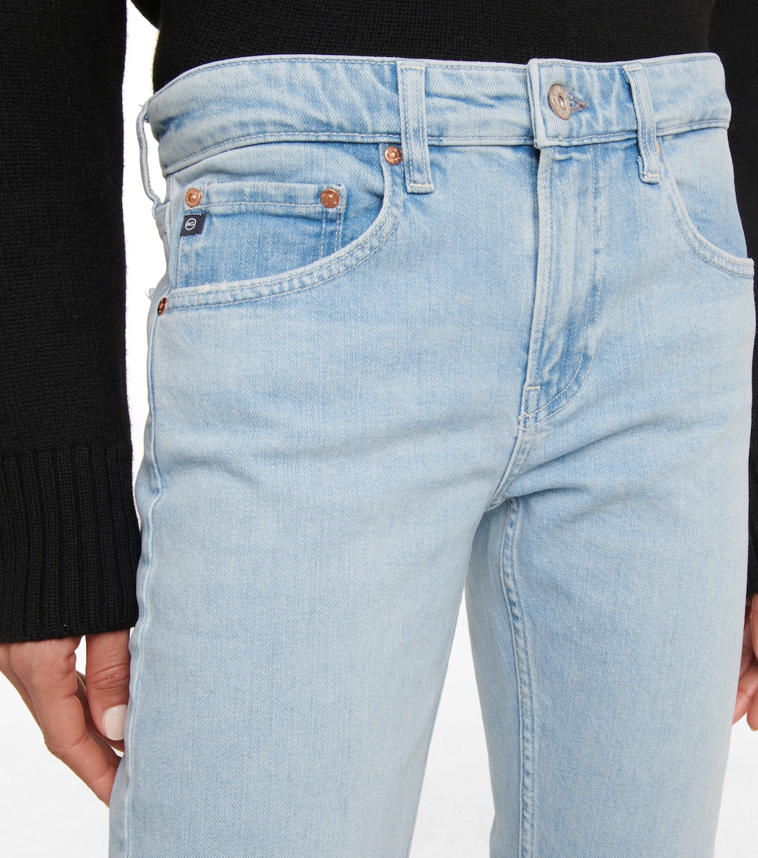Jeans Girlfriend de tiro medio cropped | AG Jeans