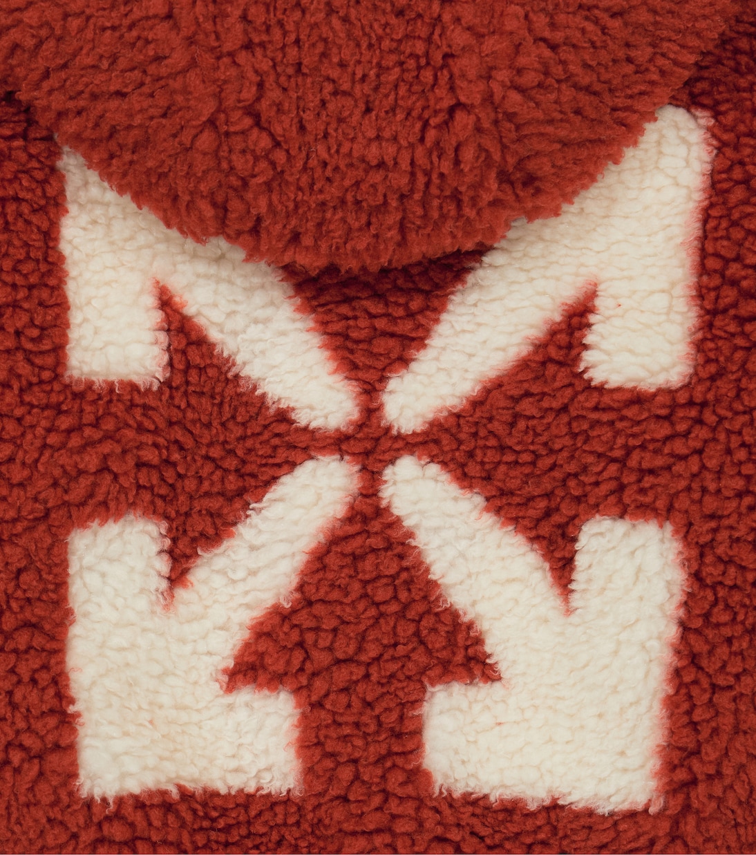 Logo faux shearling hoodie | Off-White Kids