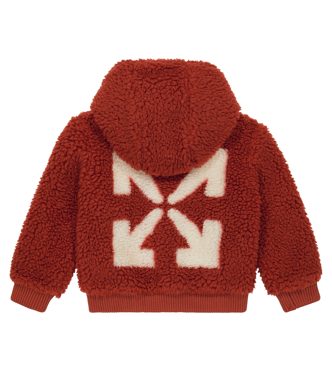 Logo faux shearling hoodie | Off-White Kids