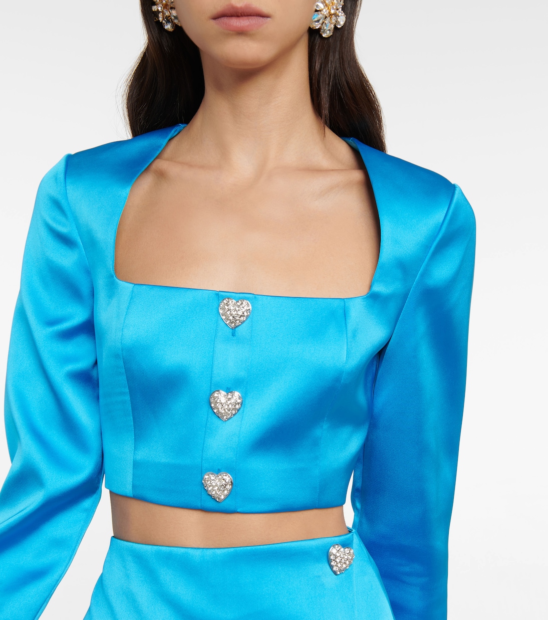 Cropped-Top aus Satin | Self-Portrait