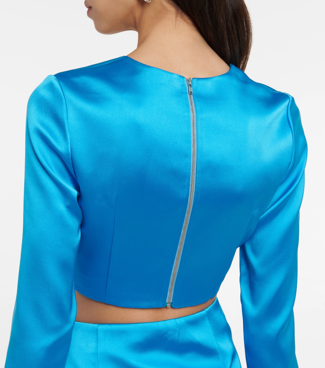 Cropped-Top aus Satin | Self-Portrait