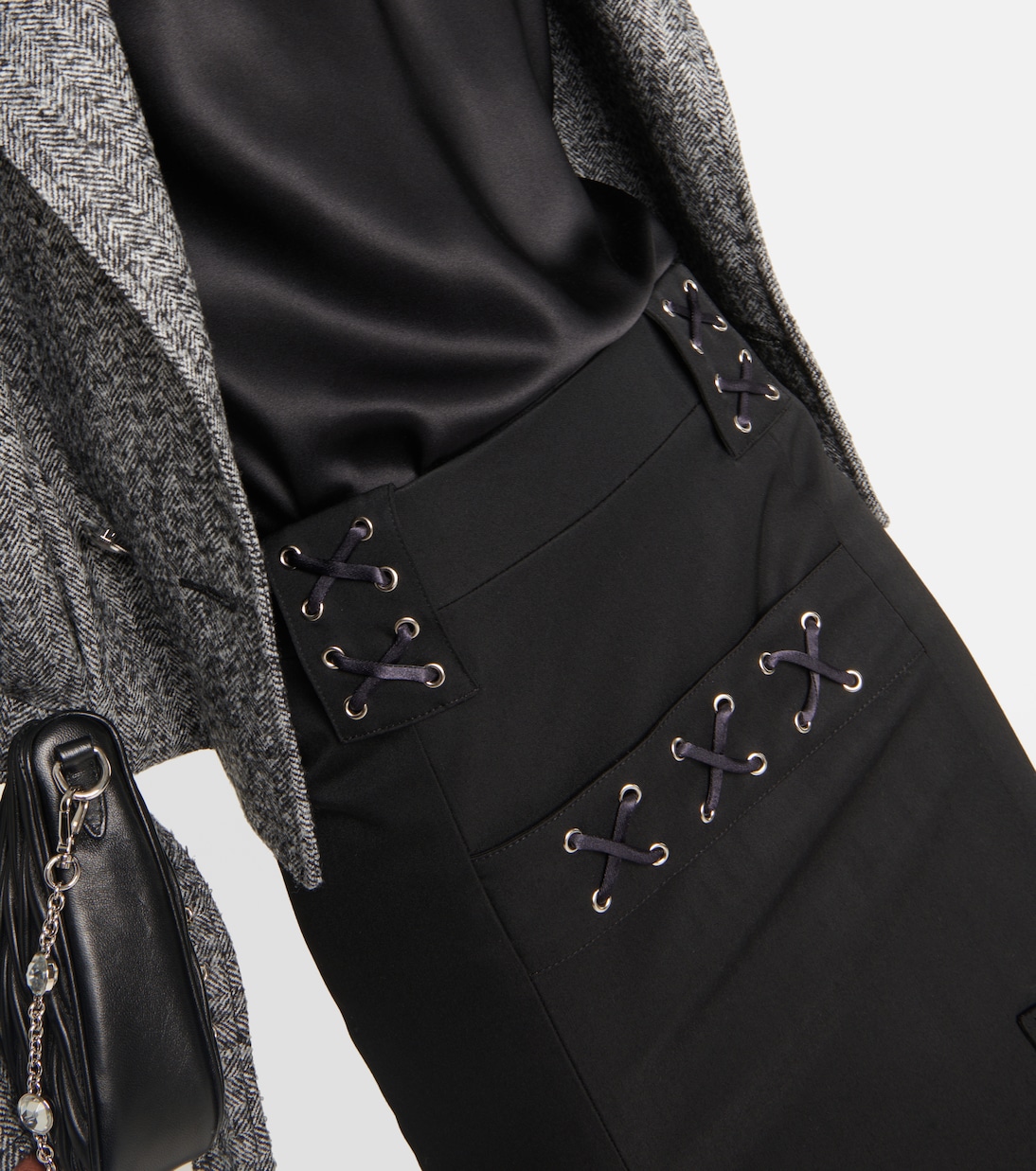 Jupe midi à taille basse à ornements | Alessandra Rich