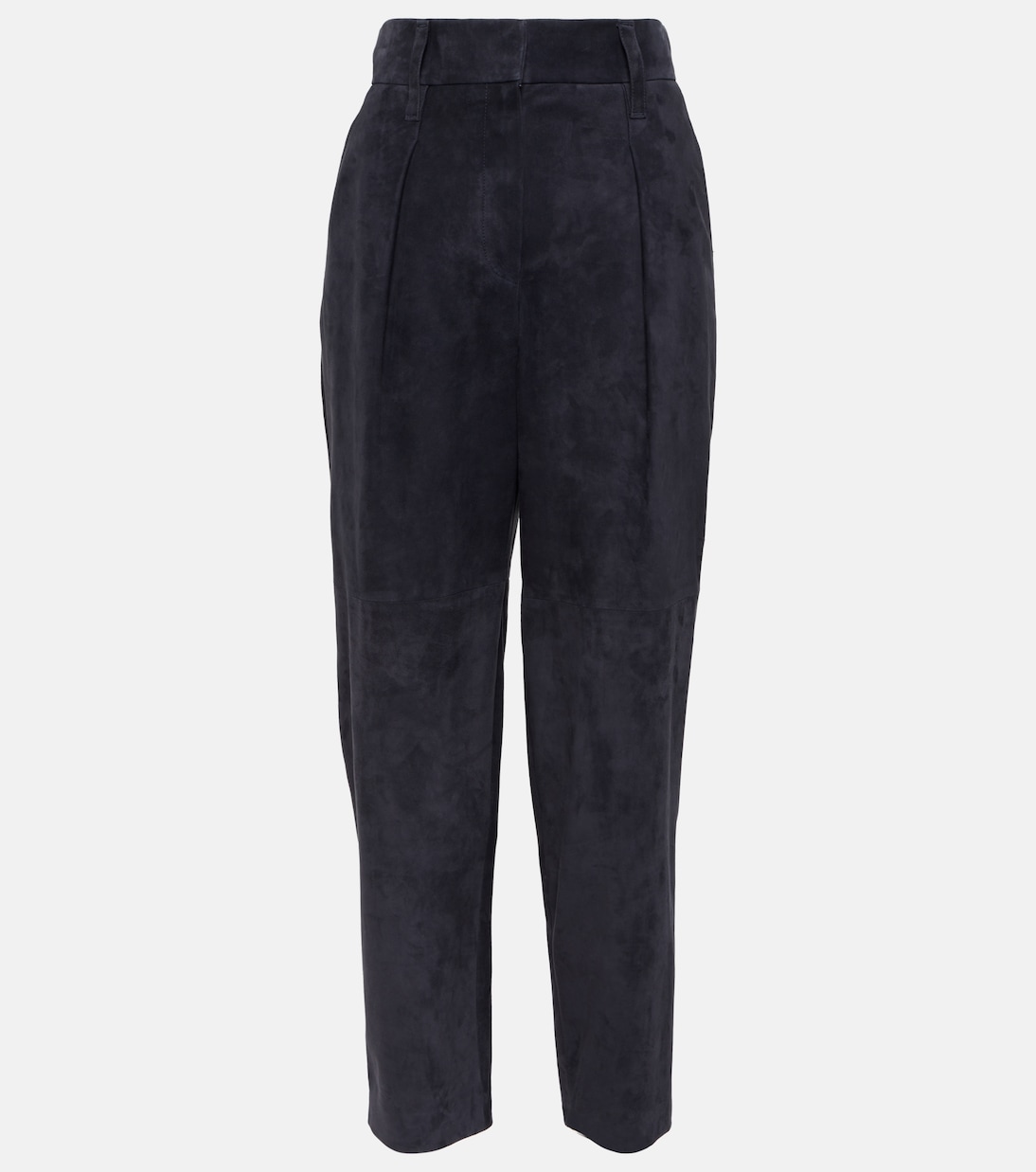 Pantalon à taille haute en daim | Brunello Cucinelli