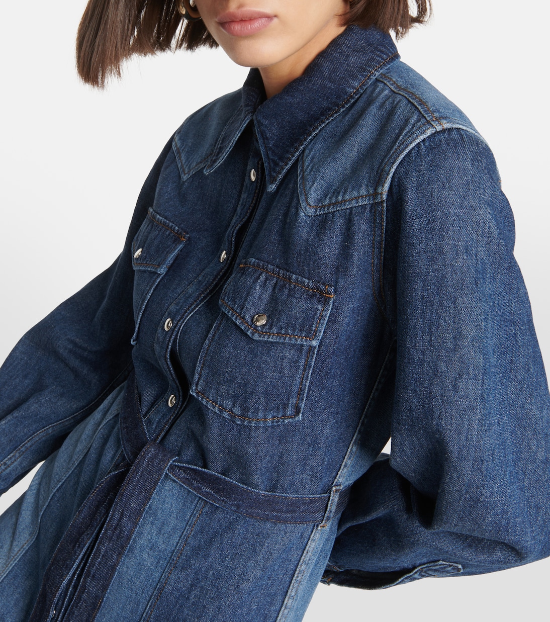 Abito midi di jeans patchwork | Chloé