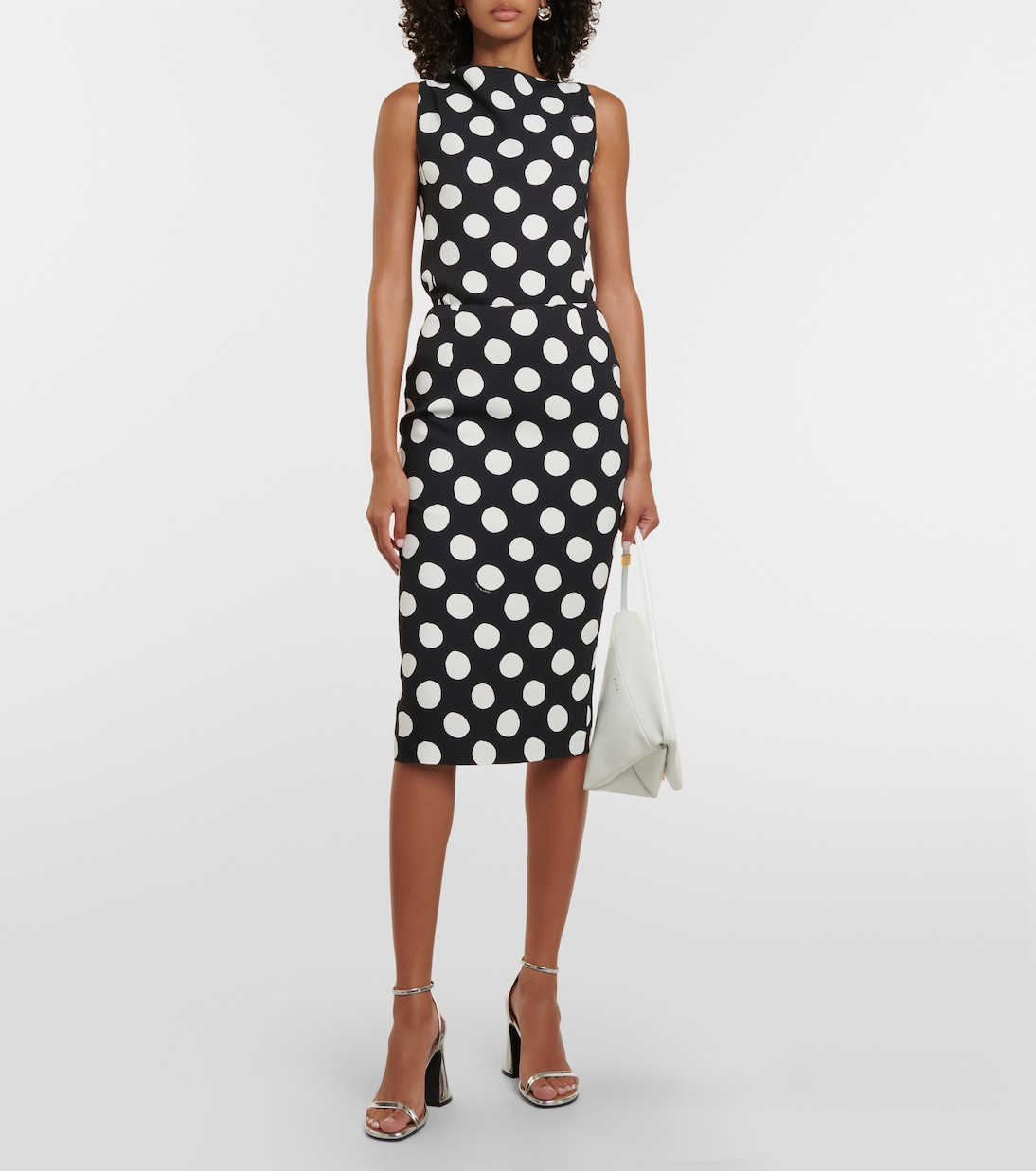 Falda midi de cady con lunares | Marni