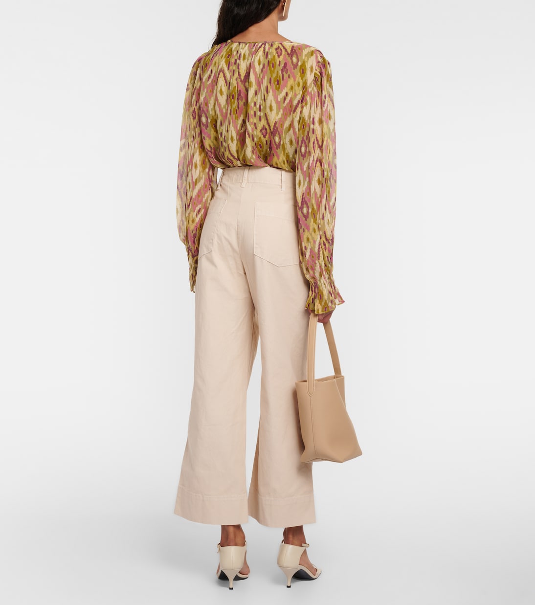 Pantaloni cropped a gamba larga Mya in cotone | Velvet