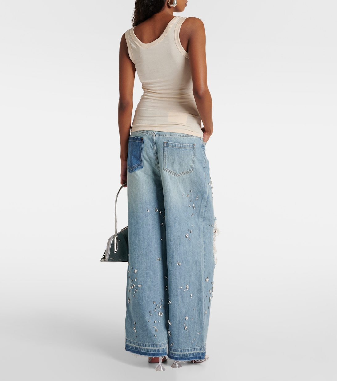 Beaded jersey tank top | Xu Zhi