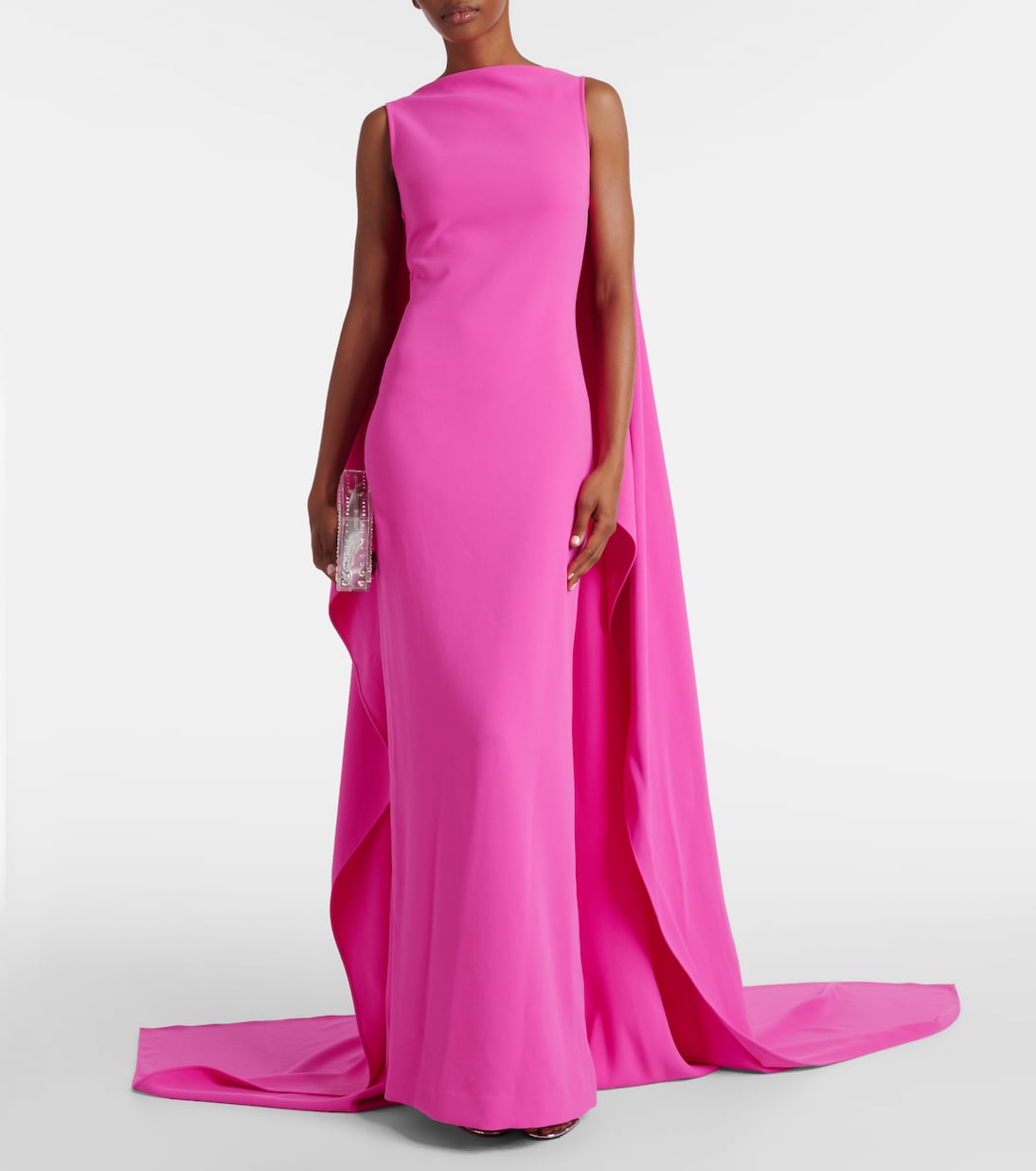 Kaila caped crêpe gown | Solace London
