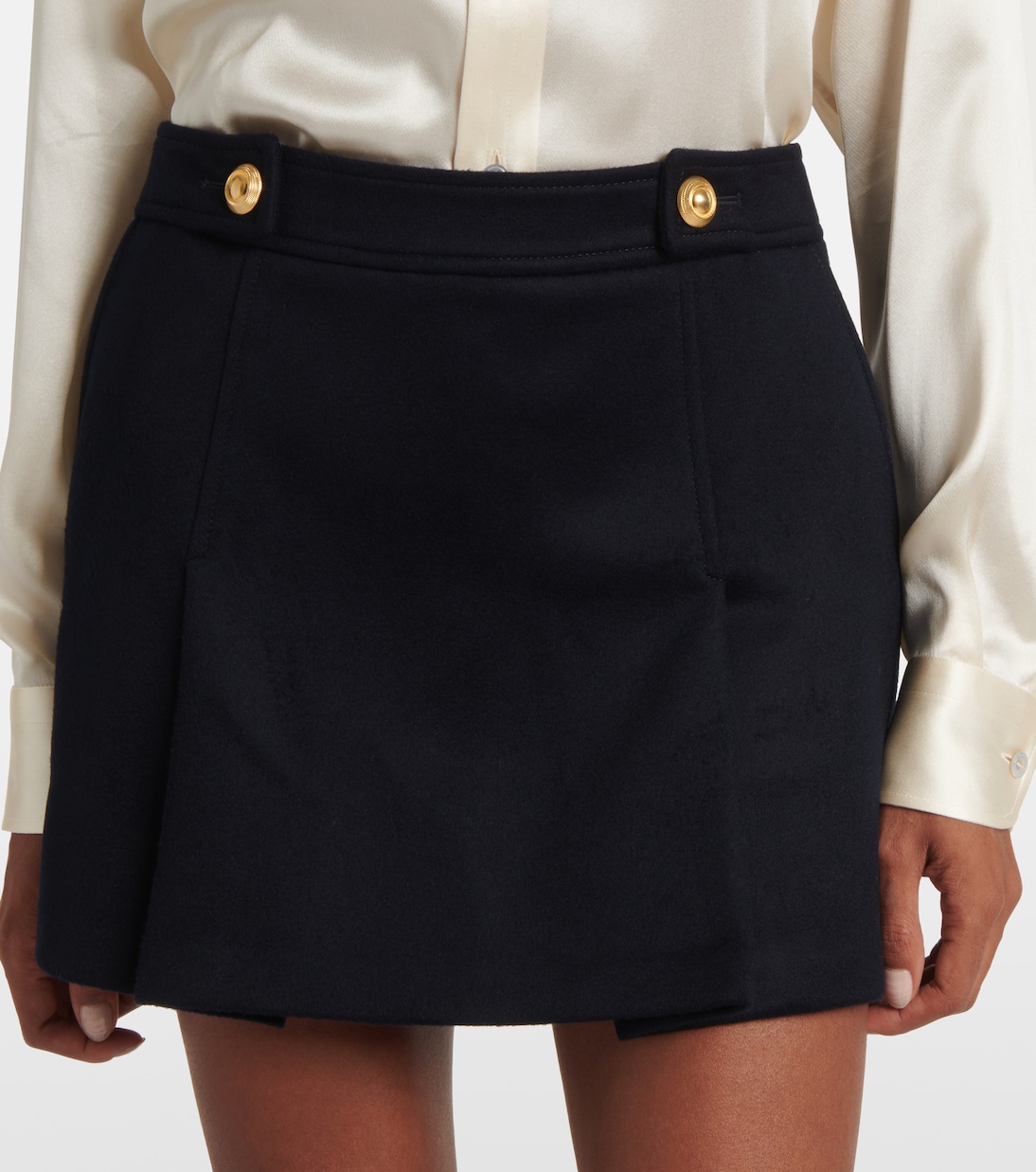 Minifalda plisada de lana y cachemir | Tom Ford